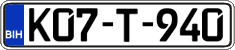 License plate of Bosnia and Herzegovina, Regular plates
