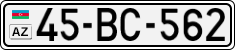 License plate of Azerbaijan, Cars
