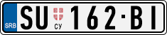 License plate of Serbia, Cars