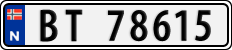 License plate of Norway, Cars