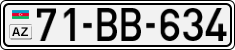 License plate of Azerbaijan, Cars