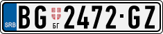 License plate of Serbia, Cars