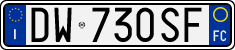 License plate of Italy, Cars (1994 year series)