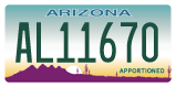 Arizona, Apportioned (AB-12345/AB12345)