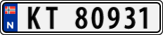 License plate of Norway, Cars