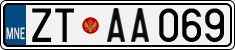 License plate of Montenegro, Cars