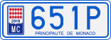 License plate of Monaco, Cars