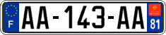 French license plate, SIV (ordinary)