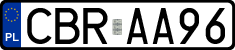 License plates of Poland, Regular car plates