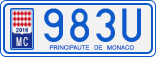 License plate of Monaco, Cars