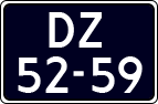 License plate of the Netherlands, Imported oldtimers (cars)
