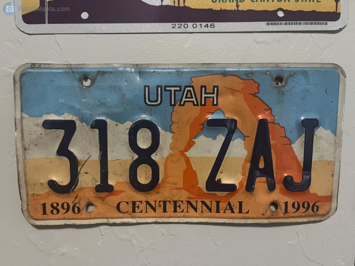 318 ZAJ, License plate without vehicle 