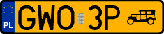 License plates of Poland, Oldtimers