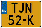 License plate of the Netherlands, Agricultural vehicles