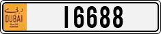 License plate of the UAE, Dubai, Oldtimers