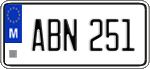 License plate of Malta, Regular plates (ABC 123)