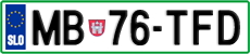 License plate of Slovenia, Cars