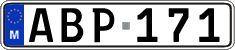 License plate of Malta, Regular plates (ABC 123)