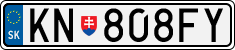 License plate of Slovakia, Cars