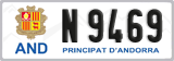 License plate of Andorra, Cars (A 1234)