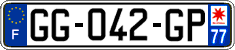 French license plate, SIV (ordinary)