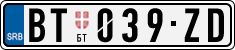 License plate of Serbia, Cars