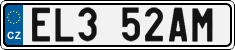 License plate of the Czech Republic, Electric vehicles