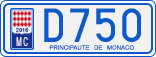 License plate of Monaco, Cars