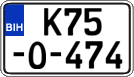 License plate of Bosnia and Herzegovina, Regular plates