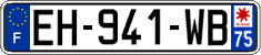 French license plate, SIV (ordinary)