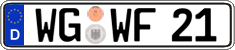 German license plate, Regular plates