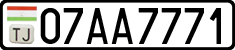 License plate of Tajikistan, Trailers (2009)