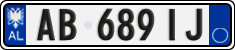 License plate of Albania, Cars (2011)