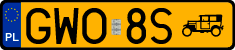 License plates of Poland, Oldtimers