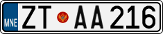 License plate of Montenegro, Cars