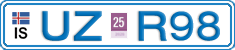 License plate of Iceland, Cars