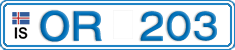 License plate of Iceland, Cars
