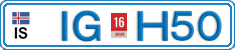 License plate of Iceland, Cars