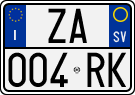 License plate of Italy, Cars (1994 year series)