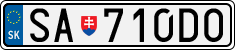 License plate of Slovakia, Cars