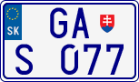 License plate of Slovakia, Sportcars