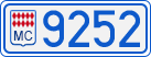 License plate of Monaco, Cars