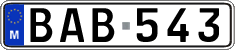 License plate of Malta, Regular plates (ABC 123)