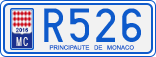 License plate of Monaco, Cars