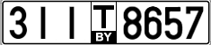License plate Belarus, Transit plates (2004)