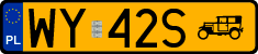 License plates of Poland, Oldtimers