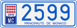 License plate of Monaco, Cars