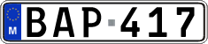License plate of Malta, Regular plates (ABC 123)
