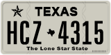 Texas, Regular plates (2012) (АBC-1234)