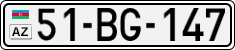 License plate of Azerbaijan, Cars